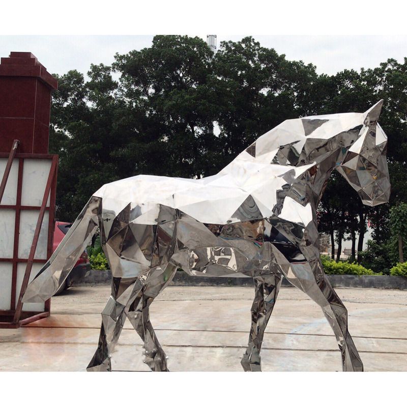 Landscape Garden Decoration Large Stainless Steel Animal Horse head sculpture