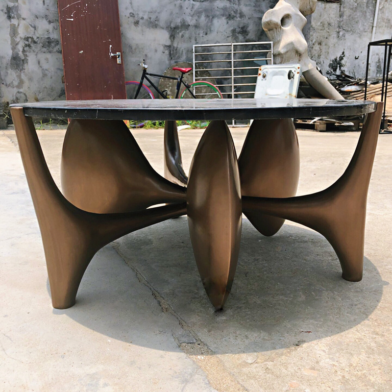 Indoor home stainless steel metal coffee table sculpture