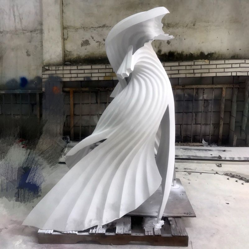 Factory custom stainless steel white modern sculpture