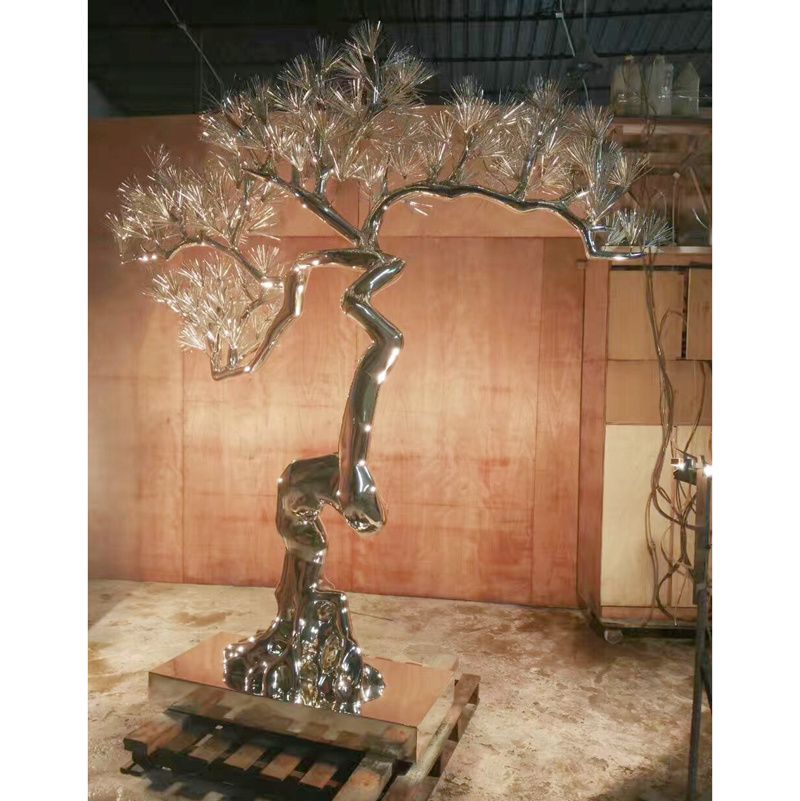 Popular Designs Modern Stainless Steel Tree Decoration Sculpture