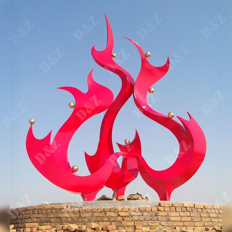 Large Stainless Steel Flame Garden Sculpture
