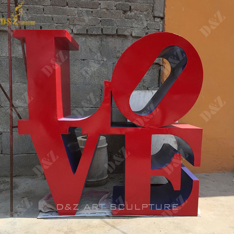 Large Stainless Steel Polished Love Sculpture NYC