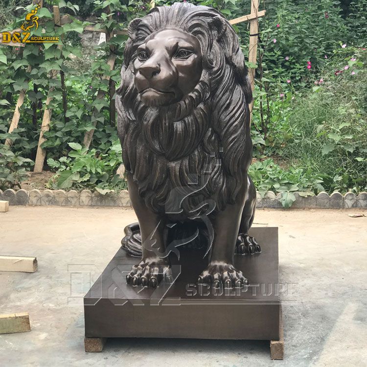 black lion statue home decor for front porch
