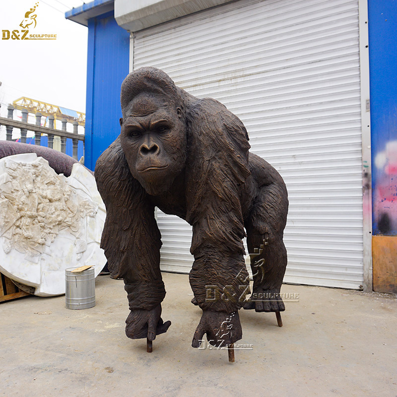 life size bronze gorilla outdoor yard statue for sale