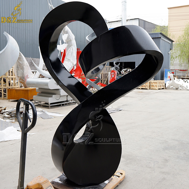 Large stainless steel outdoor heart garden sculpture