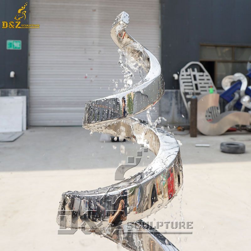 outdoor spiral water fountain