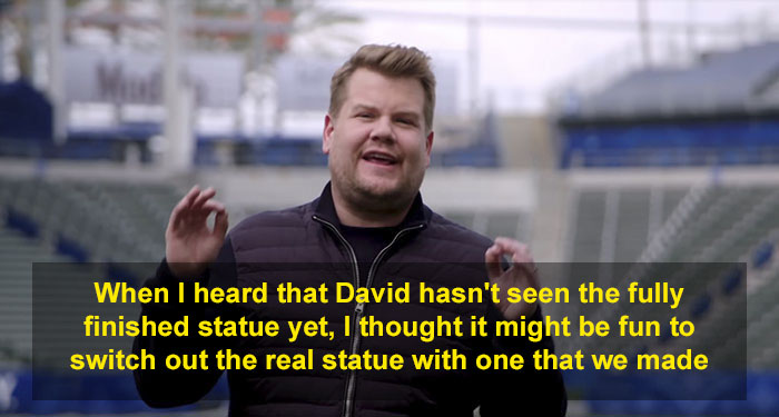 david beckham statue prank