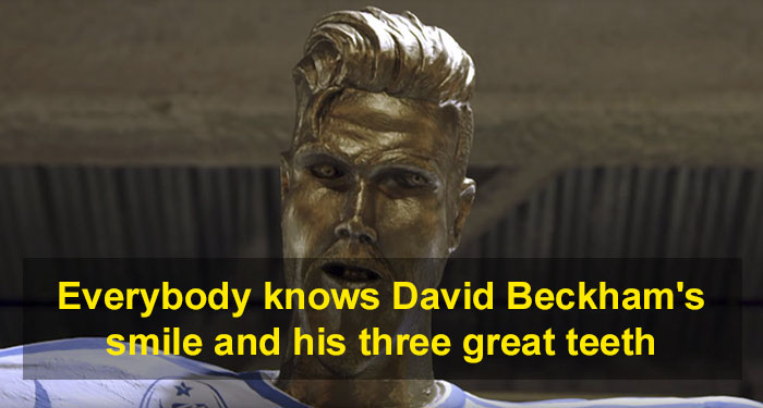 david beckham statue prank