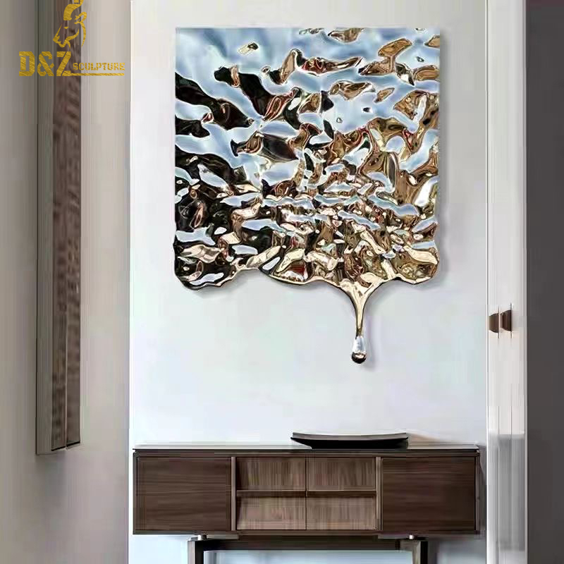 Manufacture Modern stainless steel water ripple wall art decoration