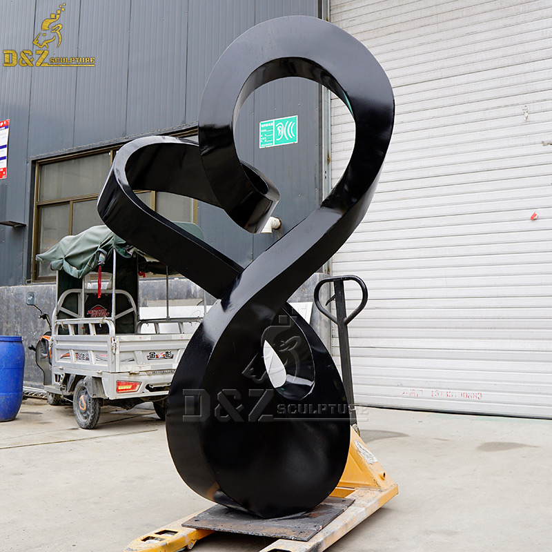 stainless steel heart garden statue