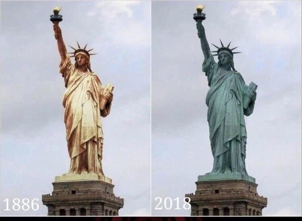 the original statue of liberty color