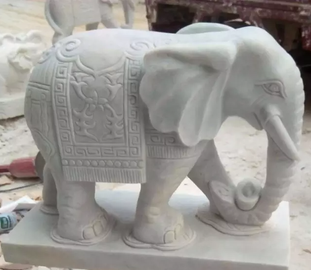 Sculpture with elephant trunk backwards