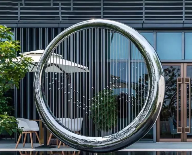 Stainless steel ring sculpture