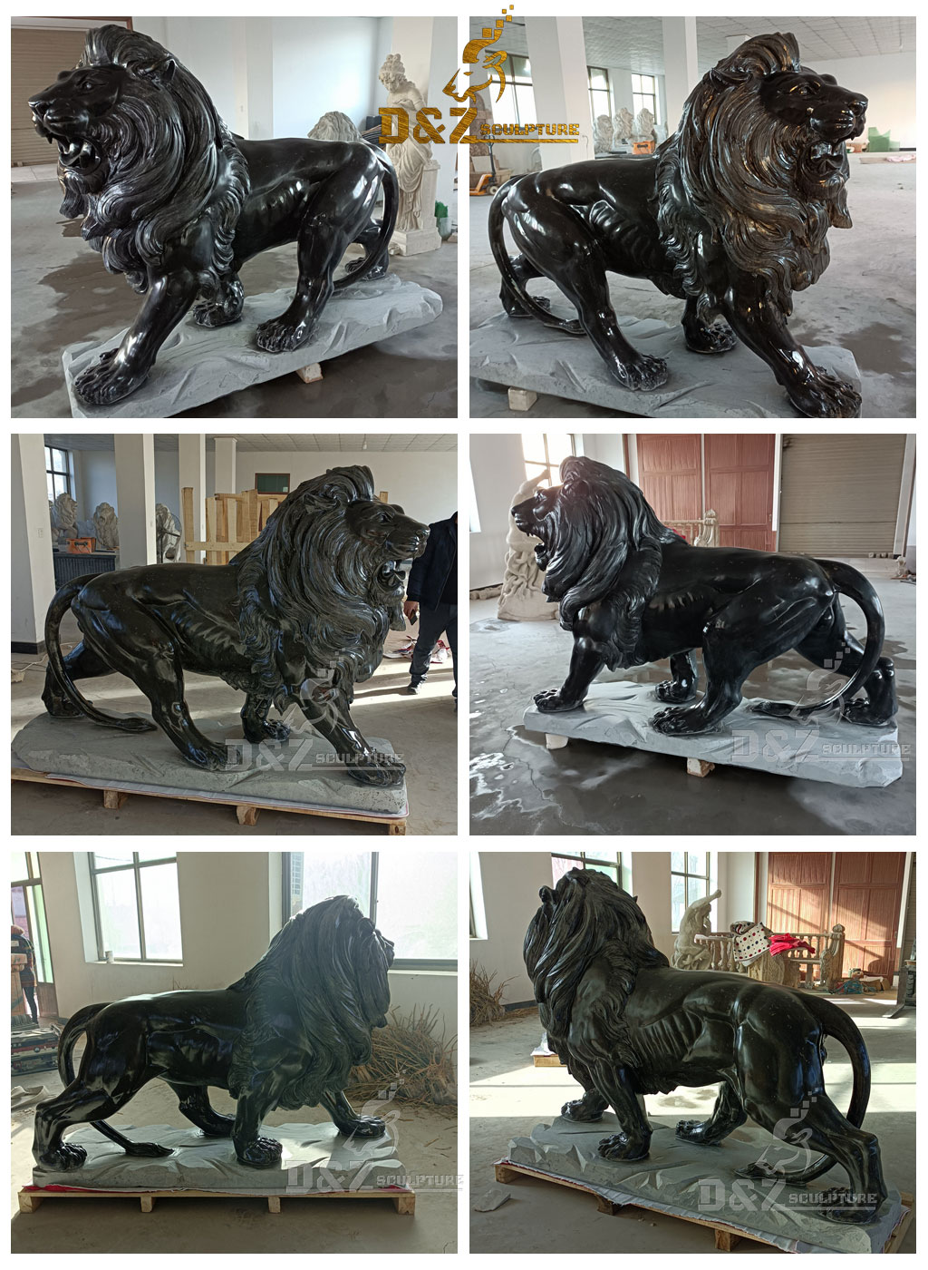 black lion statue