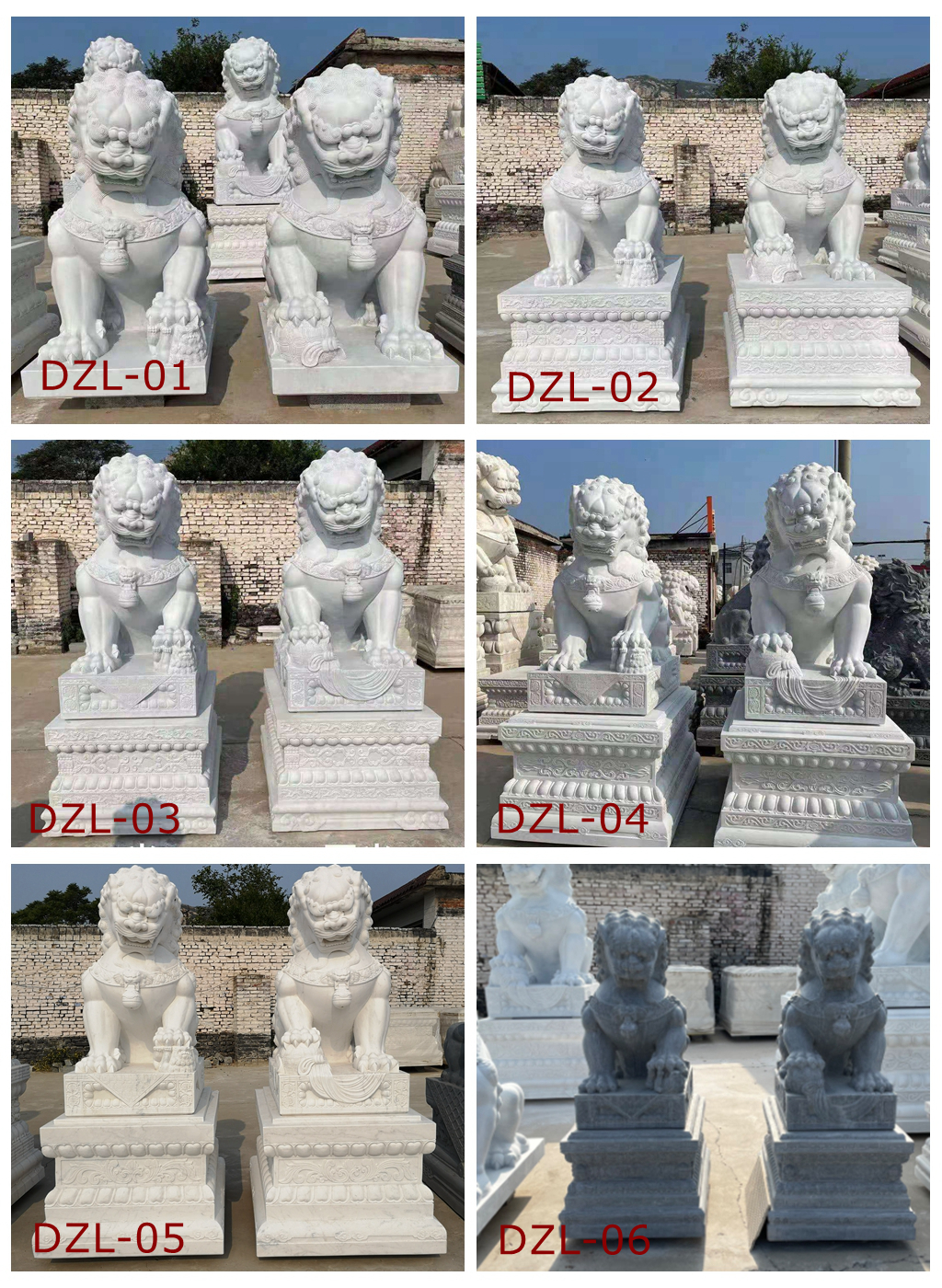 Chinese stone lion statue