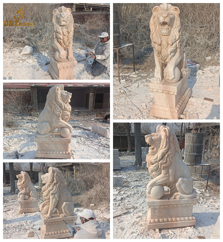 stone lions for front of house