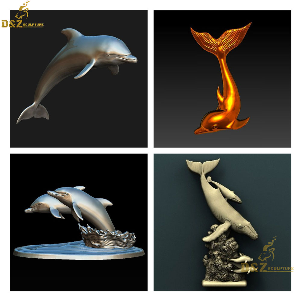 bronze dolphin statue