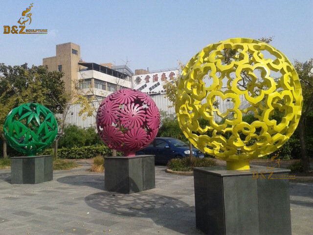 metal garden spheres