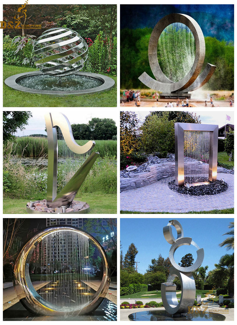 modern metal outdoor fountains