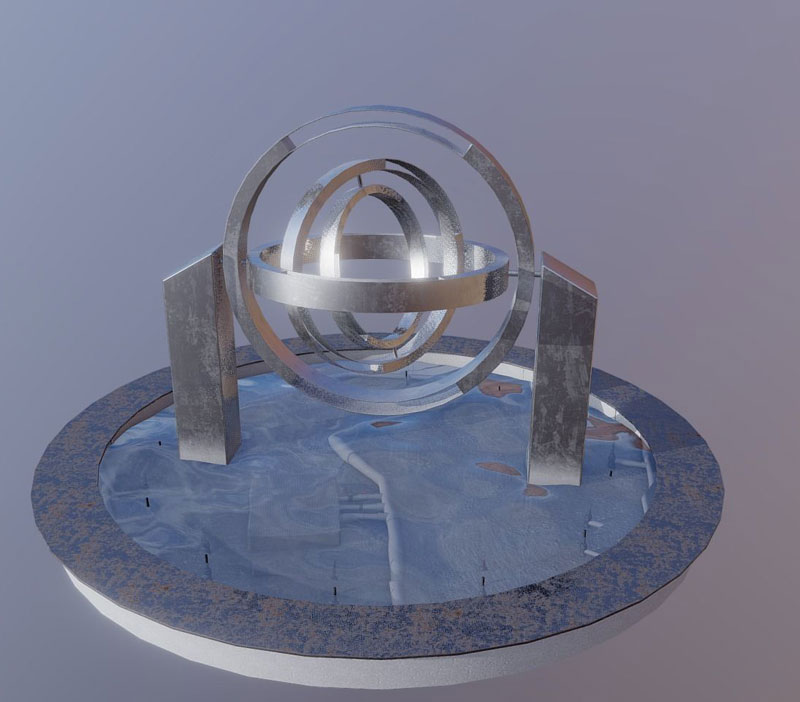 circular outdoor fountain modern 