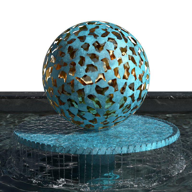 Modern outdoor round fountain