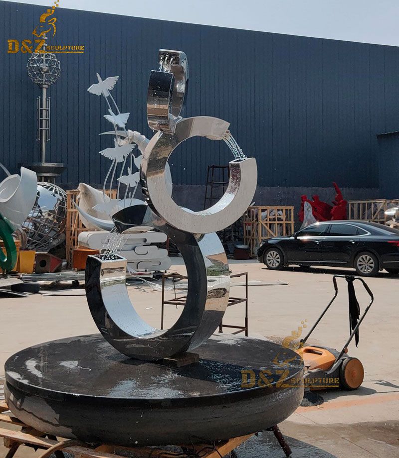 Custom made large outdoor modern water fountains
