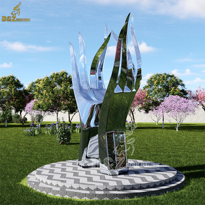 Large metal art love hands sculpture decoration garden landscape sculpture project DZ-140