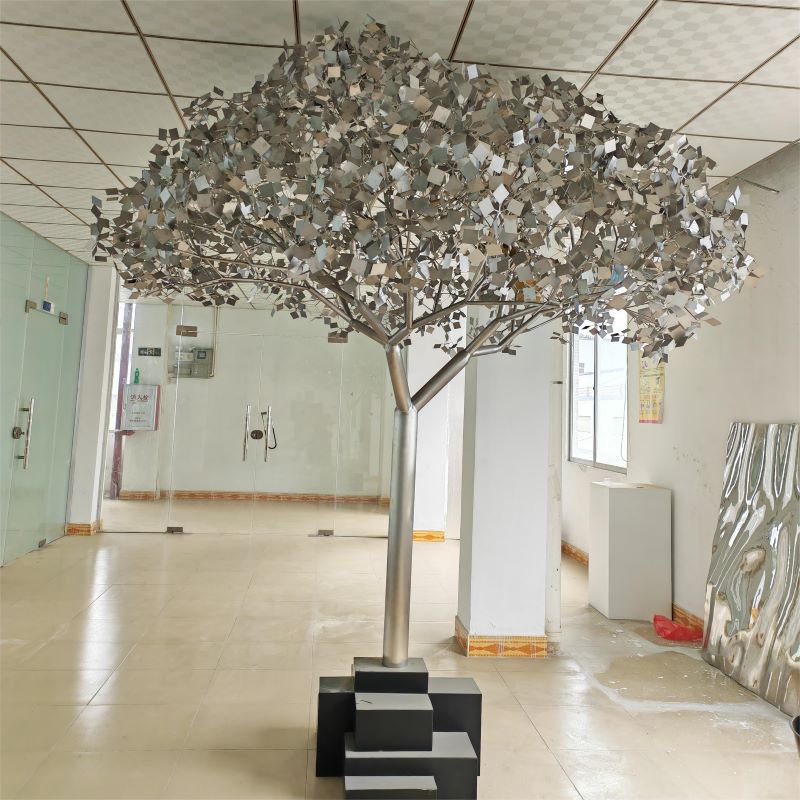 Large stainless steel metal tree sculpture for sale in stock DZ-141