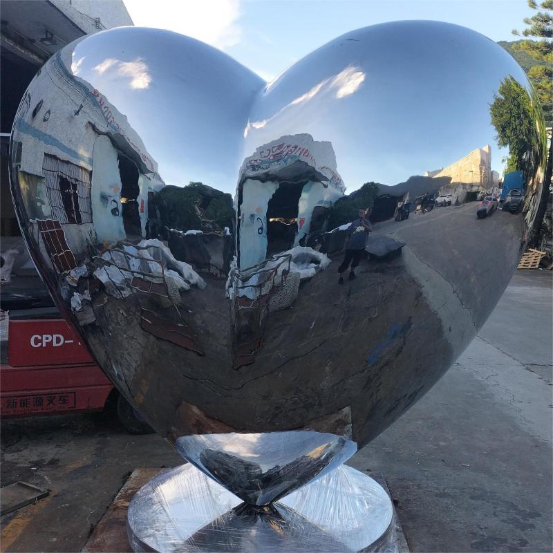 Large stainless steel heart sculpture outdoor art deco sculpture DZ-145