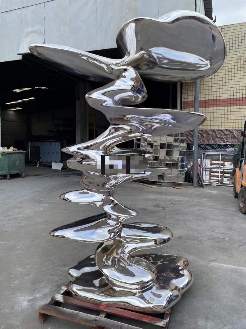 Abstract tree sculpture Mirror stainless steel public art deco DZ-152