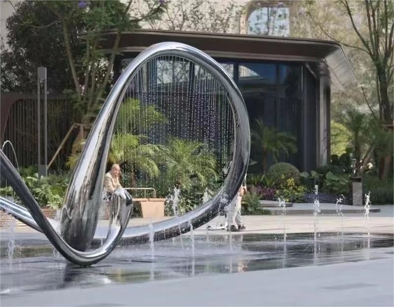 Outdoor water fountain sculpture, modern abstract decorative art sculpture DZ-154