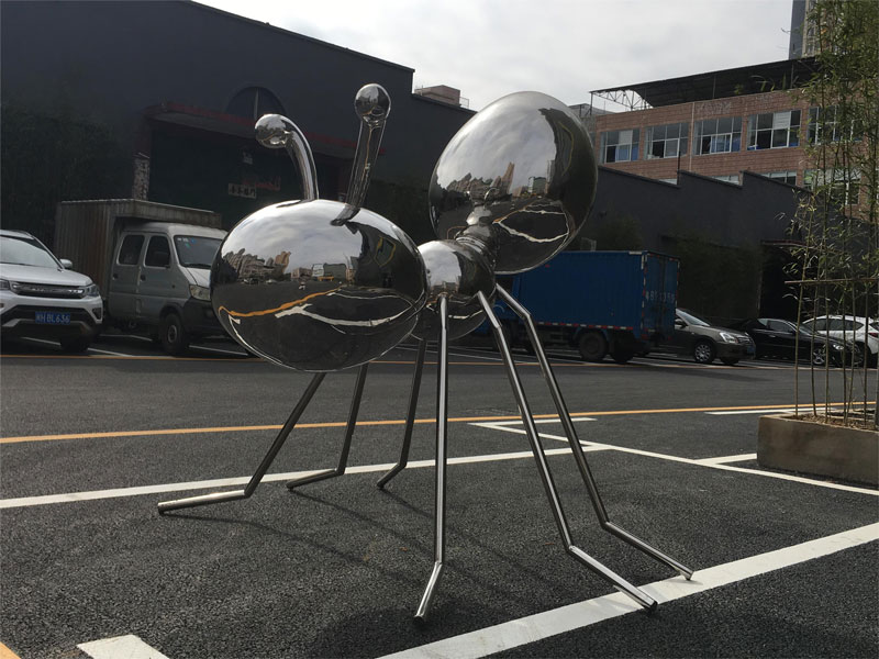 Outdoor metal ant sculpture mirror stainless steel art deco for sale DZ-156