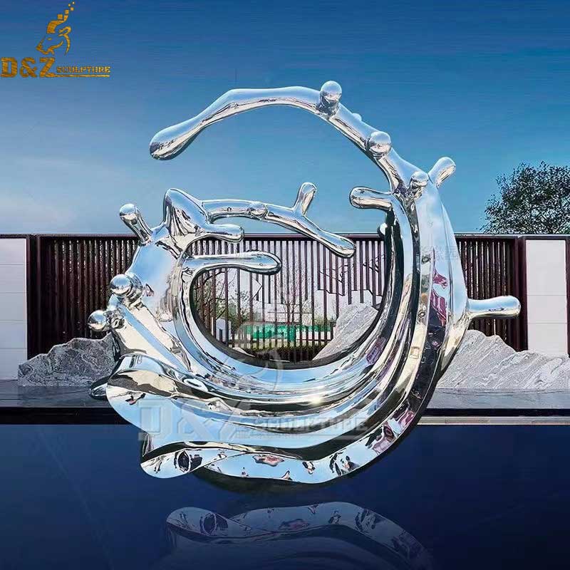 Large stainless steel metal wave sculpture urban square business park landscape sculpture DZ-193