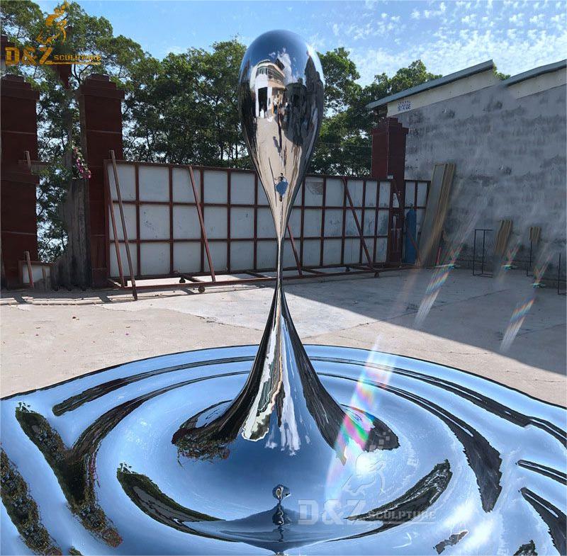 Creative water drop sculpture water ripple sculpture mirror stainless steel metal sculpture DZ-195