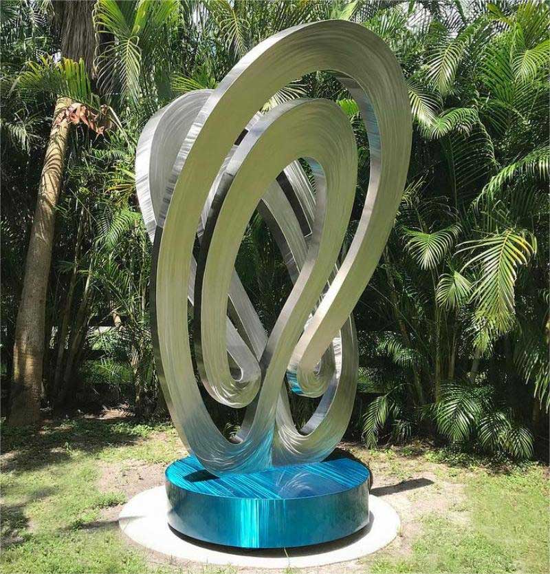 Modern stainless steel sculpture, large outdoor garden sculpture customization DZ-198