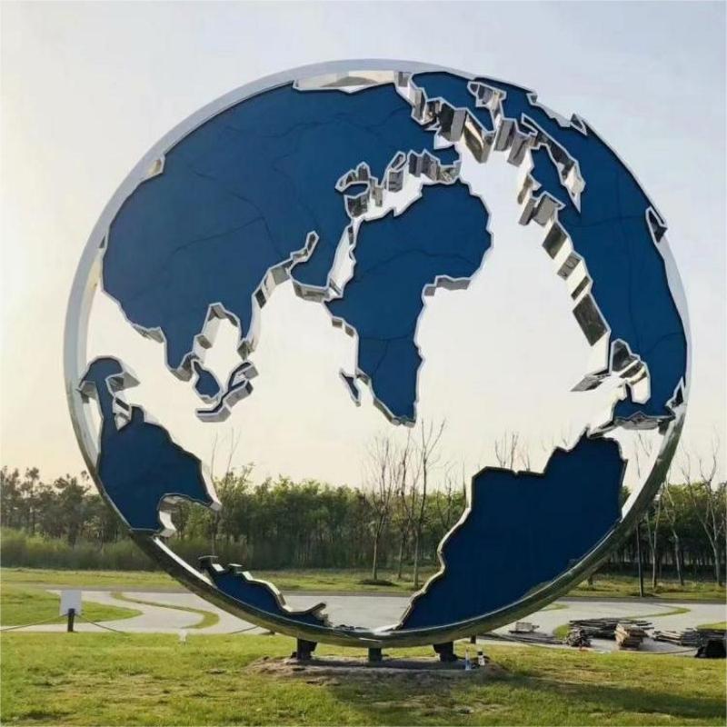 Large metal sculpture abstract globe sculpture garden landscape ornament DZ-200