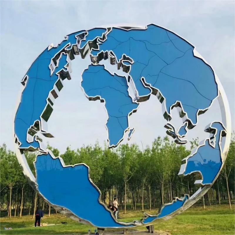 Large metal sculpture abstract globe sculpture garden landscape ornament DZ-200