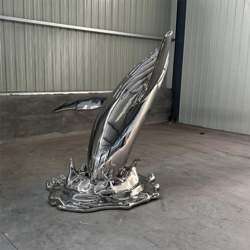 Custom stainless steel whale sculpture large metal sculpture for sale DZ-207