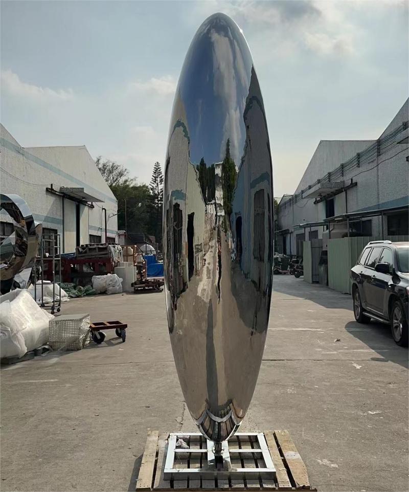 Large mirror oval stainless steel sculpture modern metal sculpture outdoor art decoration DZ-208