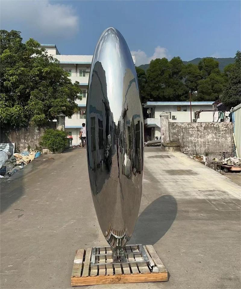 Large mirror oval stainless steel sculpture modern metal sculpture outdoor art decoration DZ-208