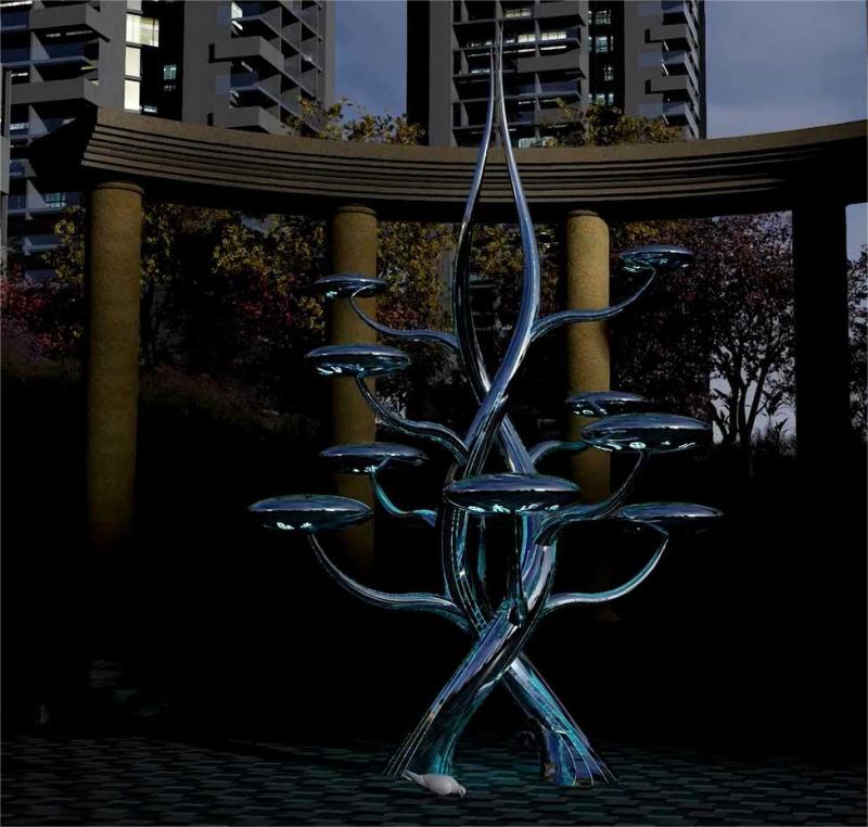Kabbalah tree of life sculpture large public metal art sculpture lighting decoration DZ-209