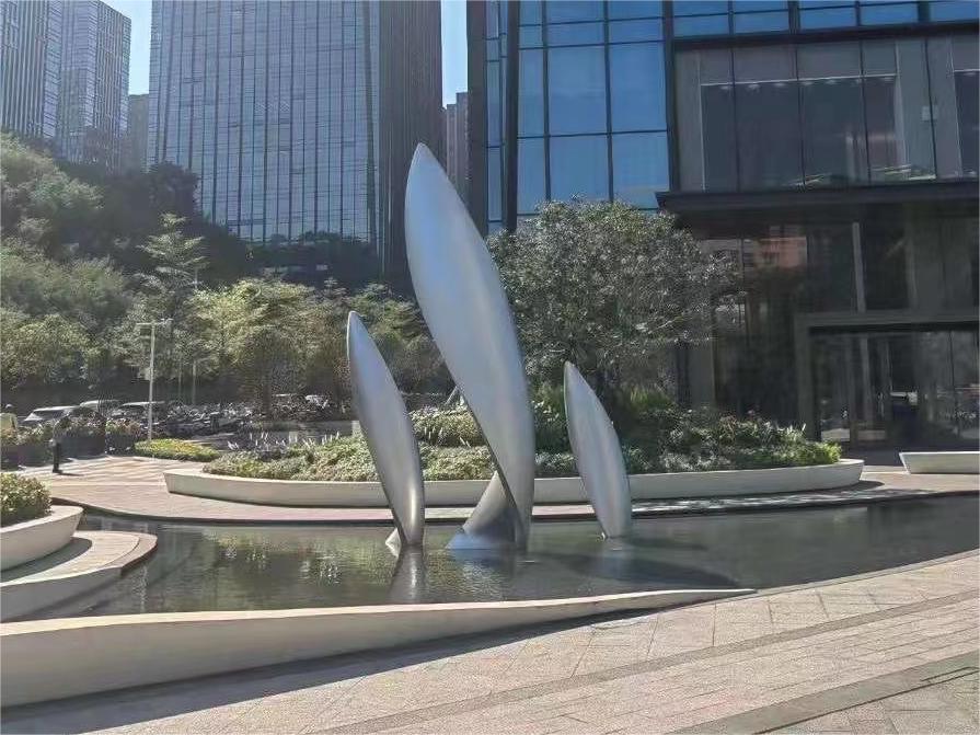 Large metal waterscape sculpture hotel office business center entrance landscape sculpture DZ-221