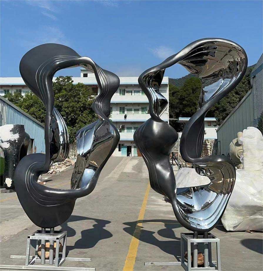 Large abstract circle art sculpture city park stainless steel metal sculpture DZ-224