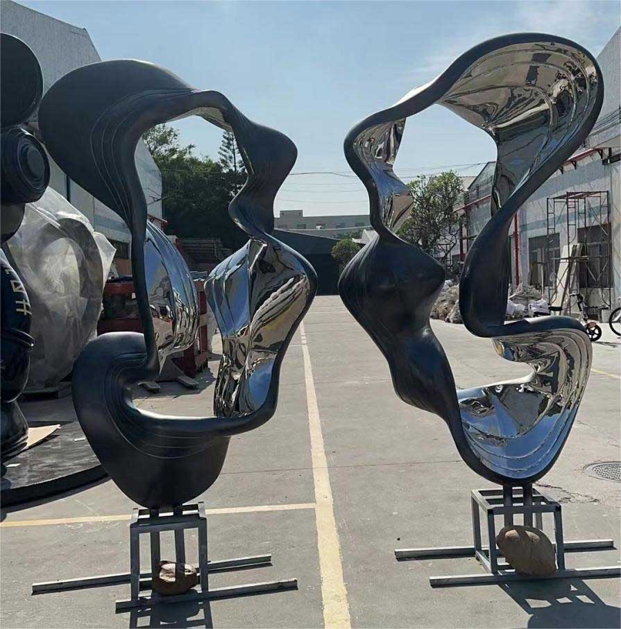 Large abstract circle art sculpture city park stainless steel metal sculpture DZ-224