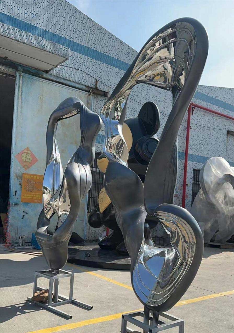 Large abstract circle art sculpture city park stainless steel metal sculpture DZ-224