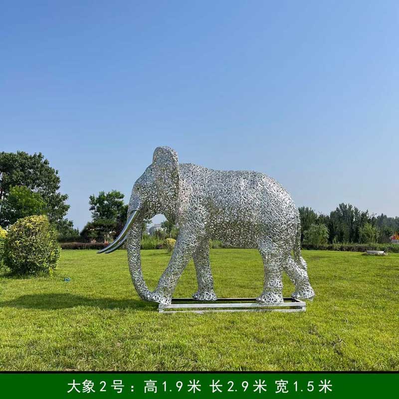 Stainless steel hollow art elephant family sculptures with LED lighting system, suitable for festival celebrations DZ-226