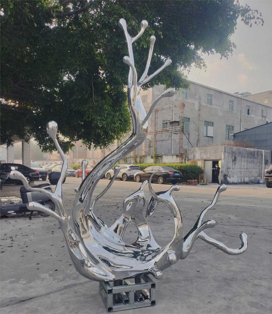 Large stainless steel metal wave sculpture for sale DZ-229