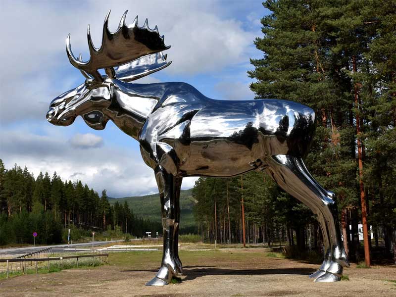 Large outdoor stainless steel metal deer sculpture for sale DZ-233