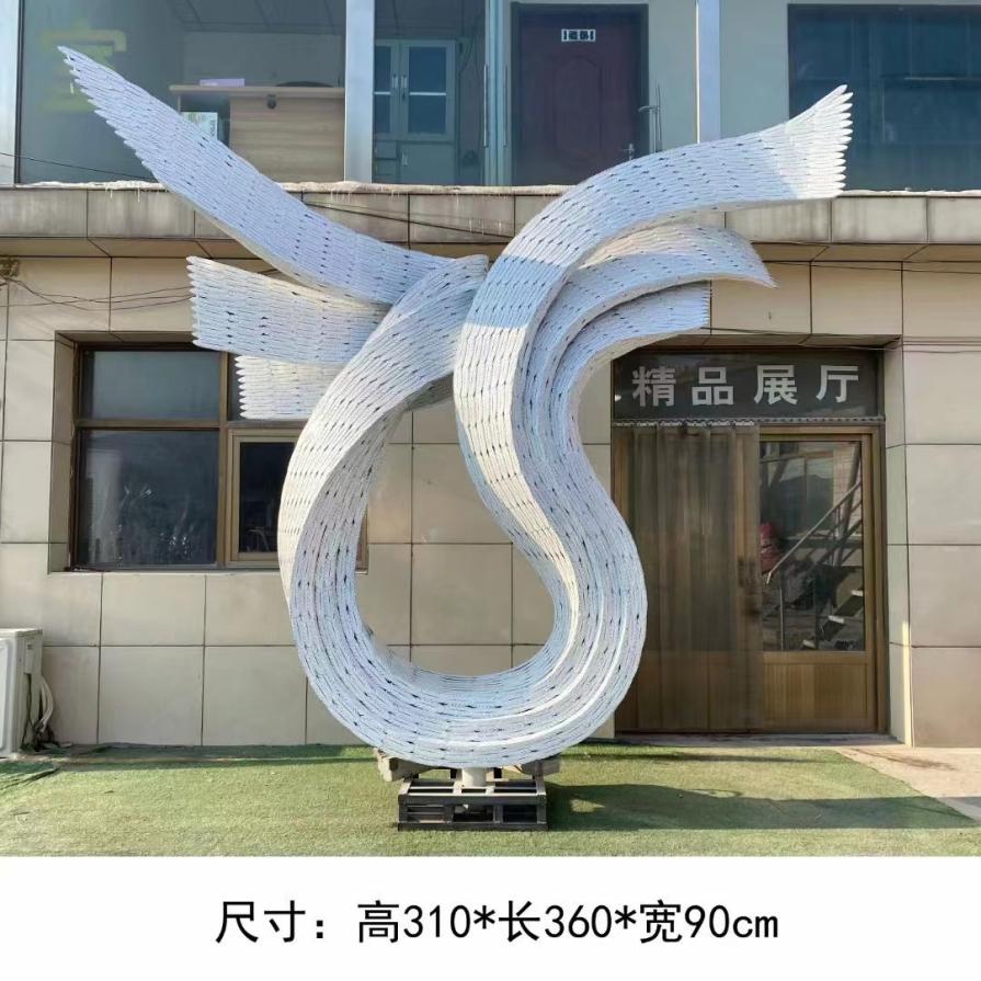 Large white metal wings art sculpture lighting decoration for sale DZ-238