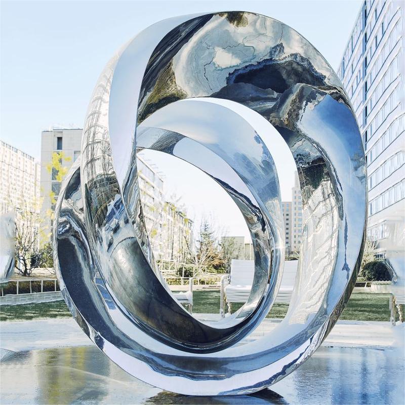 Outdoor metal circle art landscape sculpture large city landmark sculpture DZ-241